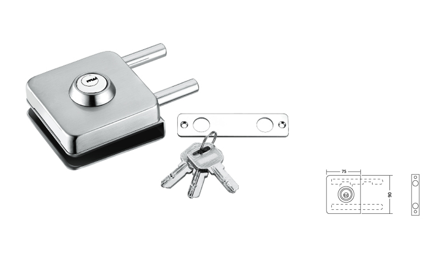 Square central glass lock,glass-wall